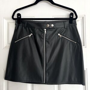 NWT Wild Fable Black Faux Leather Mini Skirt